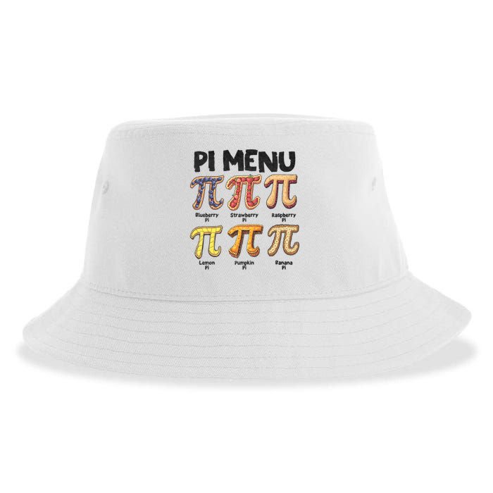 Pi Menu Funny Math Teacher Pi Day 3.14 Pie Sustainable Bucket Hat