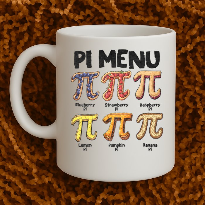 Pi Menu Funny Math Teacher Pi Day 3.14 Pie Mug
