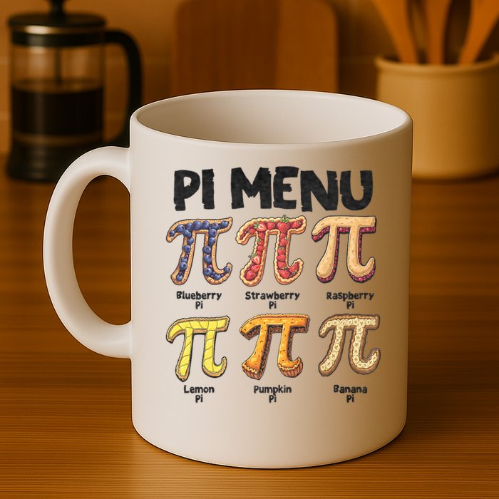 Pi Menu Funny Math Teacher Pi Day 3.14 Pie Mug