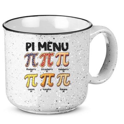 Pi Menu Funny Math Teacher Pi Day 3.14 Pie 15oz Campfire Ceramic Mug