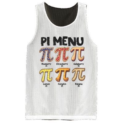 Pi Menu Funny Math Teacher Pi Day 3.14 Pie Mesh Reversible Basketball Jersey Tank