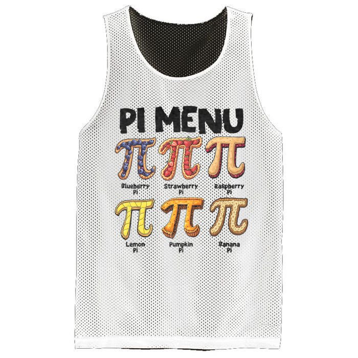 Pi Menu Funny Math Teacher Pi Day 3.14 Pie Mesh Reversible Basketball Jersey Tank