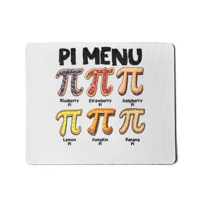 Pi Menu Funny Math Teacher Pi Day 3.14 Pie Mousepad