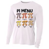 Pi Menu Funny Math Teacher Pi Day 3.14 Pie Cooling Performance Long Sleeve Crew