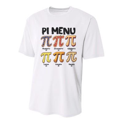 Pi Menu Funny Math Teacher Pi Day 3.14 Pie Youth Performance Sprint T-Shirt