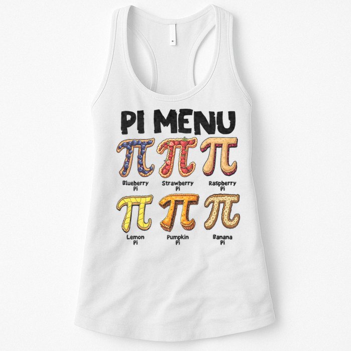 Pi Menu Funny Math Teacher Pi Day 3.14 Pie Womens Tank Top