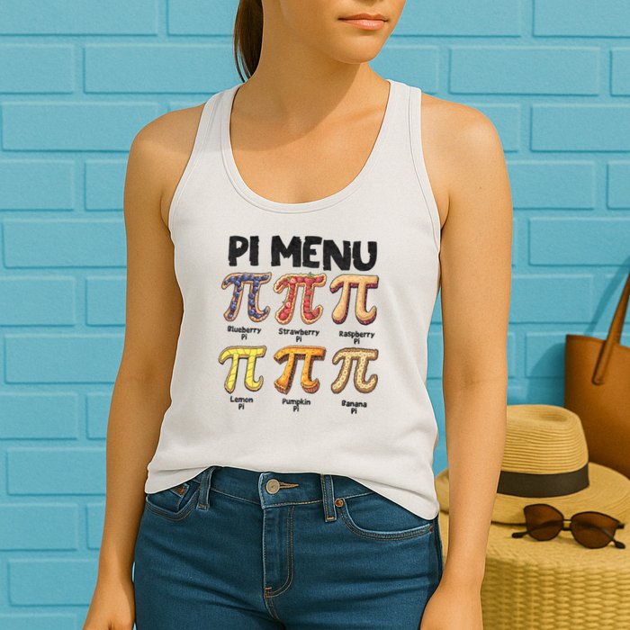 Pi Menu Funny Math Teacher Pi Day 3.14 Pie Womens Tank Top
