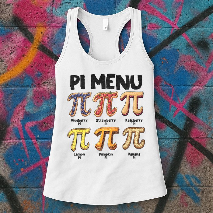 Pi Menu Funny Math Teacher Pi Day 3.14 Pie Womens Tank Top