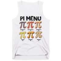 Pi Menu Funny Math Teacher Pi Day 3.14 Pie Tank Top