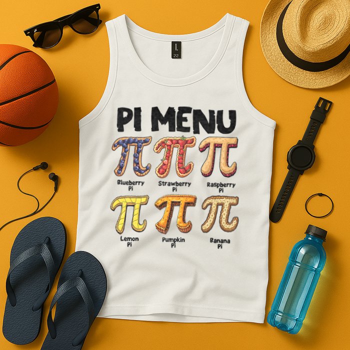 Pi Menu Funny Math Teacher Pi Day 3.14 Pie Tank Top