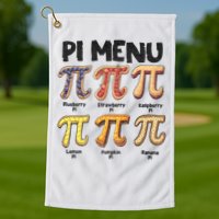Pi Menu Funny Math Teacher Pi Day 3.14 Pie Golf Towel
