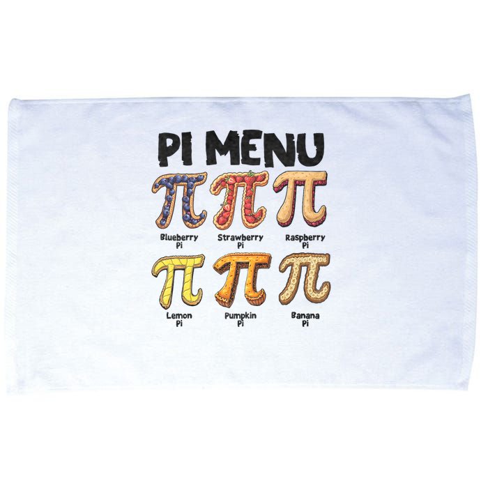 Pi Menu Funny Math Teacher Pi Day 3.14 Pie Microfiber Hand Towel