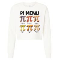 Pi Menu Funny Math Teacher Pi Day 3.14 Pie Cropped Pullover Crew