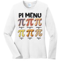 Pi Menu Funny Math Teacher Pi Day 3.14 Pie Ladies Long Sleeve Shirt