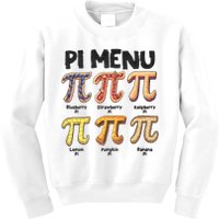Pi Menu Funny Math Teacher Pi Day 3.14 Pie Kids Sweatshirt