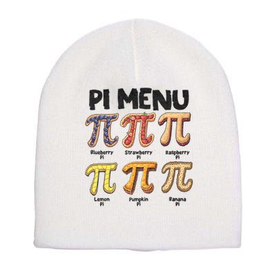 Pi Menu Funny Math Teacher Pi Day 3.14 Pie Short Acrylic Beanie