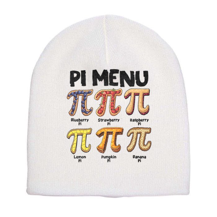 Pi Menu Funny Math Teacher Pi Day 3.14 Pie Short Acrylic Beanie