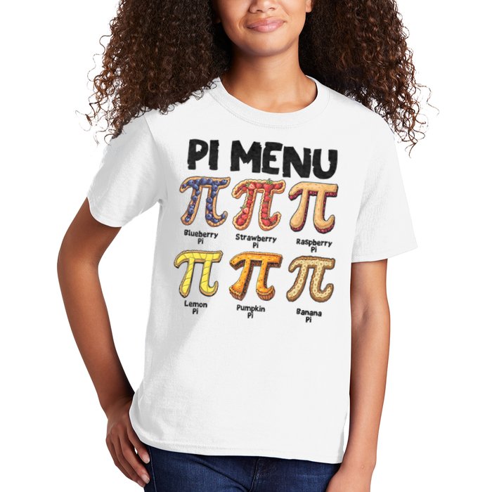 Pi Menu Funny Math Teacher Pi Day 3.14 Pie Kids T-Shirt