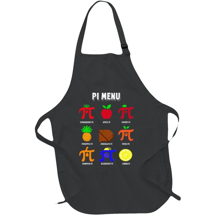 Pie Menu Funny Pi Day Pi 3 Full-Length Apron With Pockets