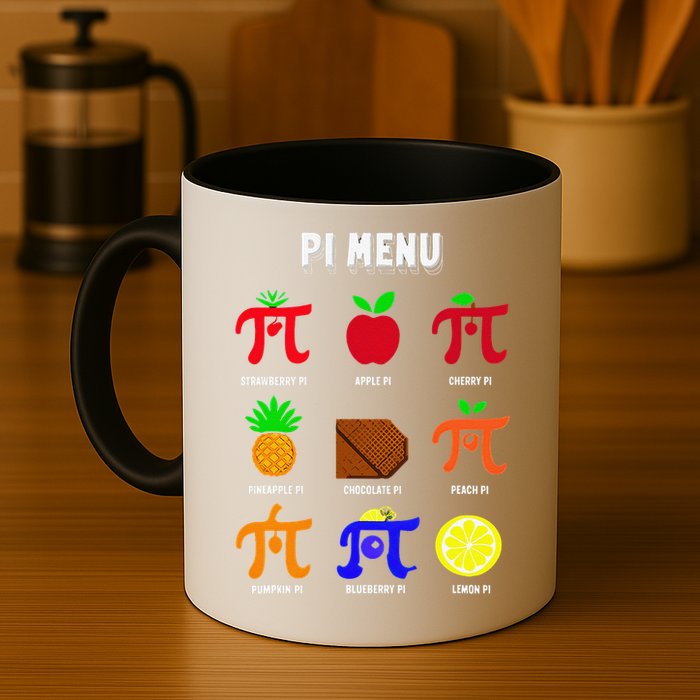 Pie Menu Funny Pi Day Pi 3 Coffee Mug