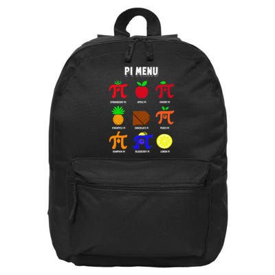 Pie Menu Funny Pi Day Pi 3 16 in Basic Backpack