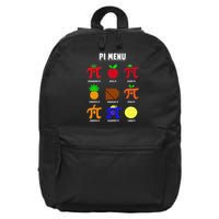 Pie Menu Funny Pi Day Pi 3 16 in Basic Backpack