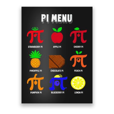 Pie Menu Funny Pi Day Pi 3 Poster
