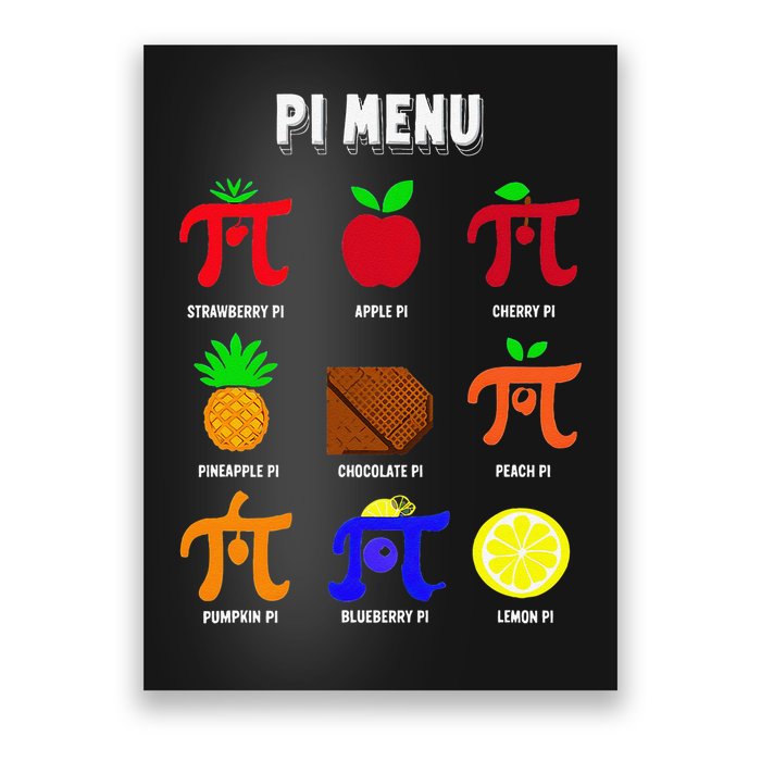 Pie Menu Funny Pi Day Pi 3 Poster