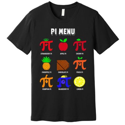 Pie Menu Funny Pi Day Pi 3 Premium T-Shirt