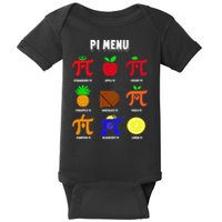 Pie Menu Funny Pi Day Pi 3 Baby Bodysuit