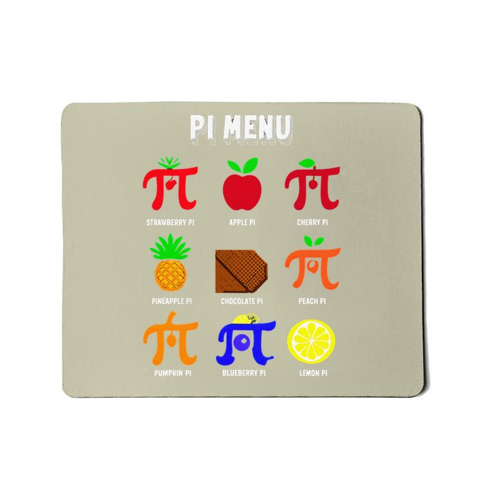 Pie Menu Funny Pi Day Pi 3 Mousepad