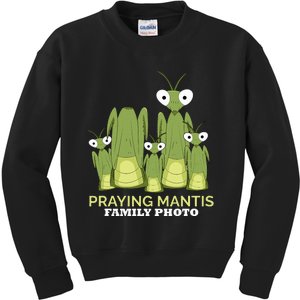 Praying Mantis Family Photo Insect Funny Praying Mantis Kids Sweatshirt