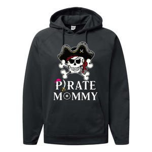 Pirate Mommy Funny Pirate Mom Performance Fleece Hoodie