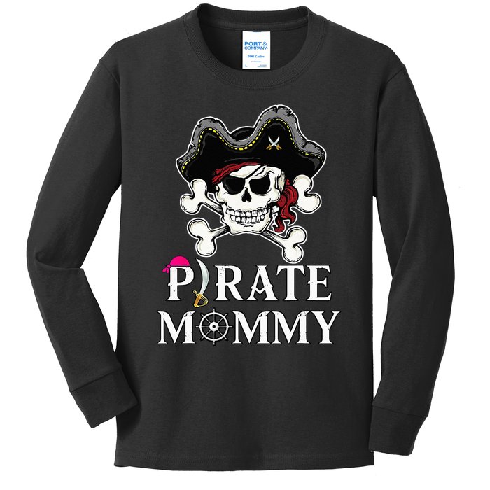 Pirate Mommy Funny Pirate Mom Kids Long Sleeve Shirt