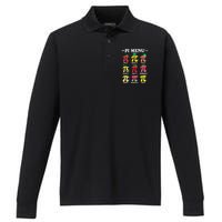 Pie Menu Funny Pi Day Pi 3 Performance Long Sleeve Polo