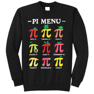 Pie Menu Funny Pi Day Pi 3 Sweatshirt
