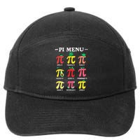 Pie Menu Funny Pi Day Pi 3 7-Panel Snapback Hat