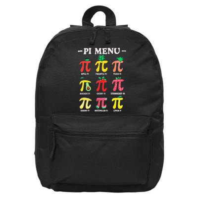Pie Menu Funny Pi Day Pi 3 16 in Basic Backpack