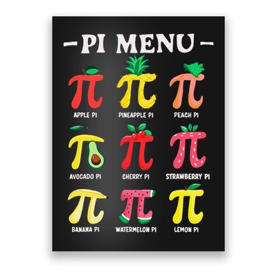 Pie Menu Funny Pi Day Pi 3 Poster