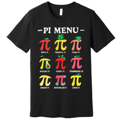 Pie Menu Funny Pi Day Pi 3 Premium T-Shirt