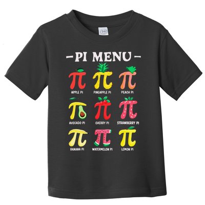 Pie Menu Funny Pi Day Pi 3 Toddler T-Shirt