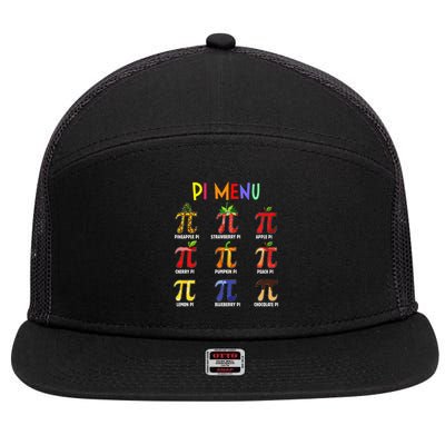 Pie Menu Funny Pi Day Pi 3 7 Panel Mesh Trucker Snapback Hat