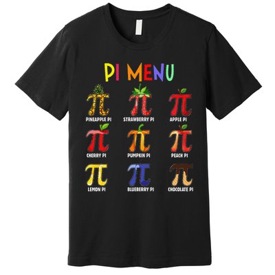 Pie Menu Funny Pi Day Pi 3 Premium T-Shirt