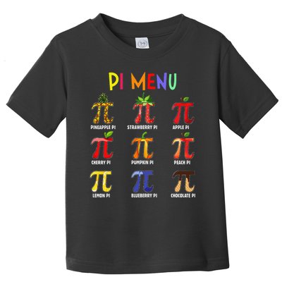 Pie Menu Funny Pi Day Pi 3 Toddler T-Shirt