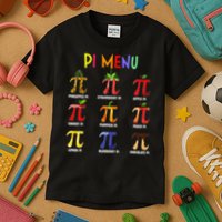 Pie Menu Funny Pi Day Pi 3 Kids T-Shirt