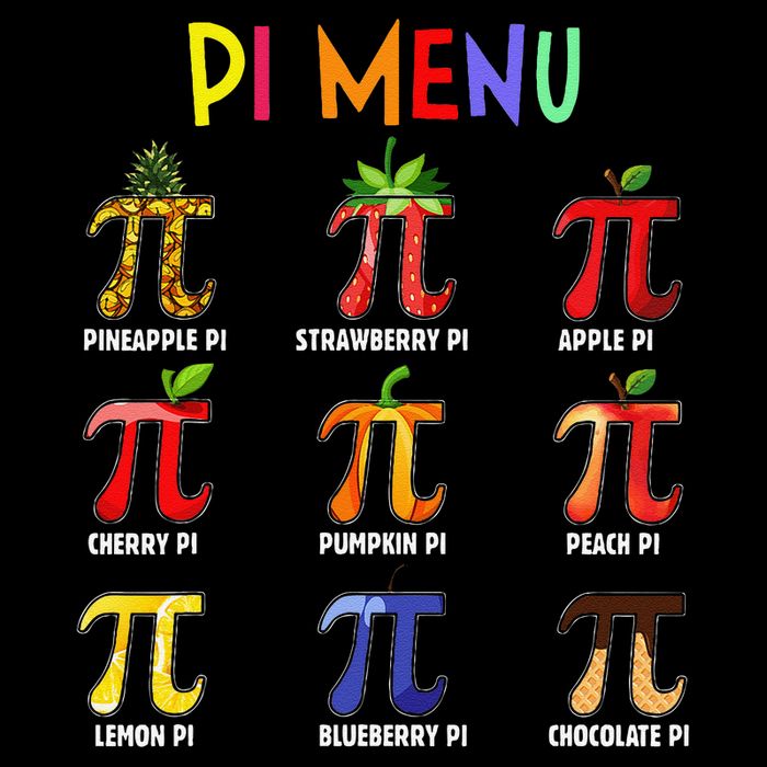 Pie Menu Funny Pi Day Pi 3 Kids T-Shirt