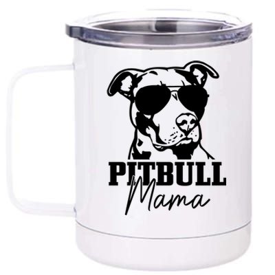 Pitbull Mom Funny Cute Dog Pitbull Mama Gift 12 oz Stainless Steel Tumbler Cup