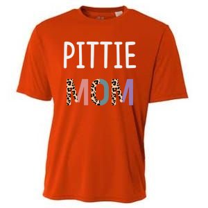 Pittie Mom Funny Pitbull Dog Lover Gift Leopard Gift Cooling Performance Crew T-Shirt