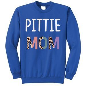 Pittie Mom Funny Pitbull Dog Lover Gift Leopard Gift Sweatshirt