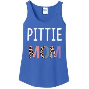 Pittie Mom Funny Pitbull Dog Lover Gift Leopard Gift Ladies Essential Tank